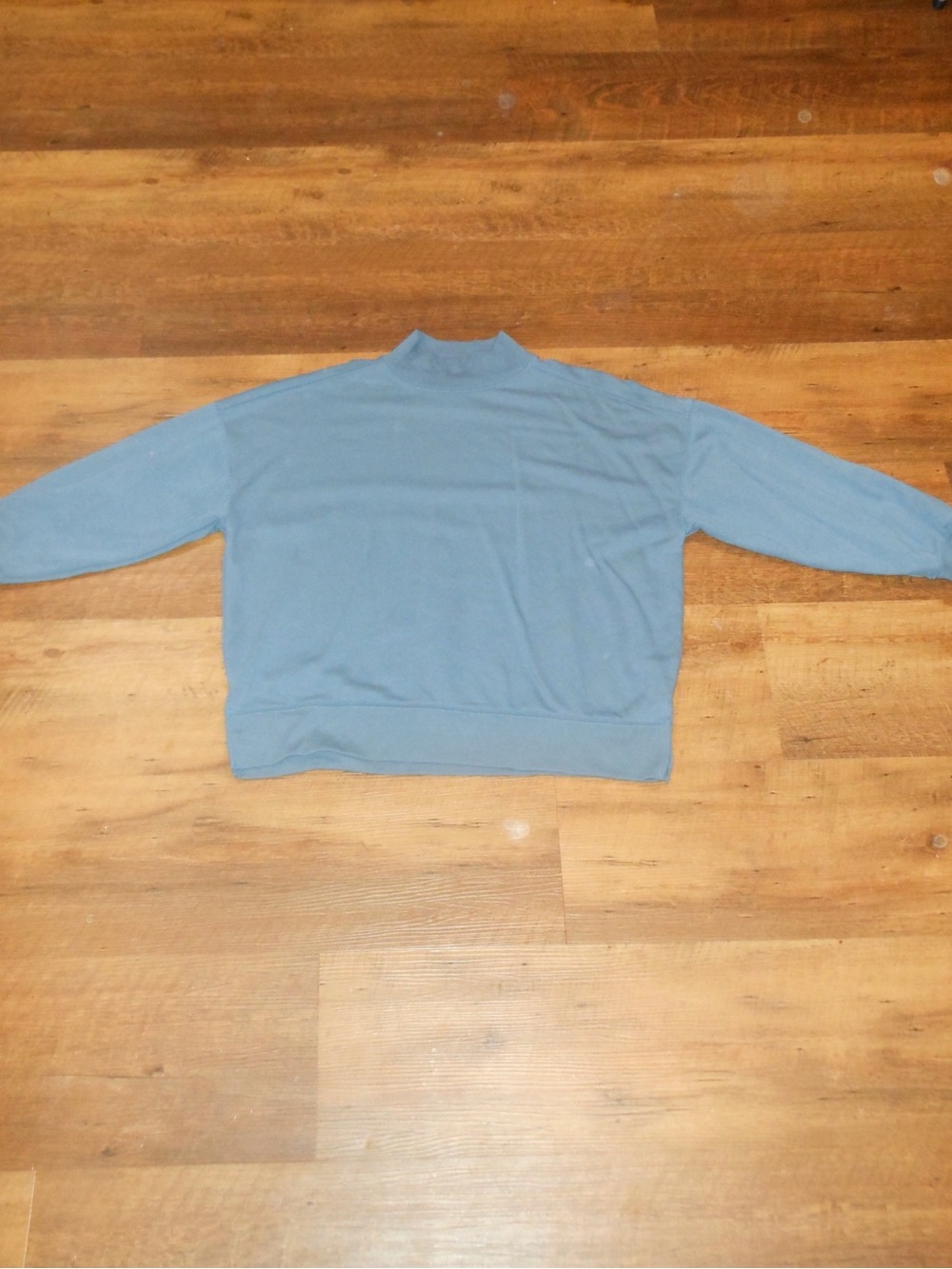American Eagle Outfitters Dusty Blue Mock Neck Sweatshirt